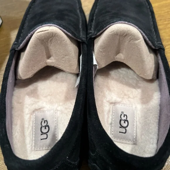 UGG Men's Adler Black Suede Slip-Ons - Picture 10 of 13